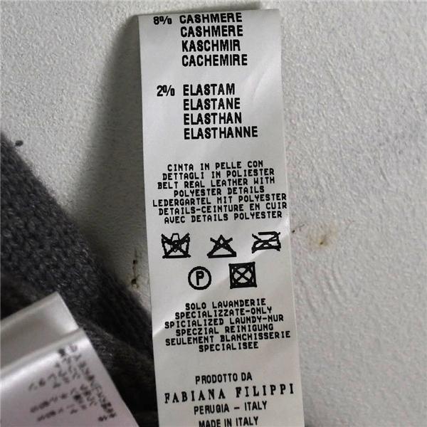 レディース】伊製 Fabiana Filippi ファビアナフィリッピ カシミヤ混 シルク混 ロングカーディガン コート S グレー QS21413 / 6TD049 | FABIANA FILIPPI | 06