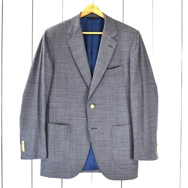 麻布テーラー azabu tailor 2つボタン シングル ジャケット 046A / M グレー ウインドペン 春秋冬対応 O213ZA12 / 6TD053 | 麻布テーラー