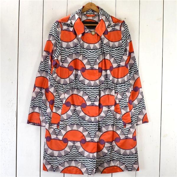 レディース】MACKINTOSH LONDON シルク混 比翼仕立て 取外し可能フード付ナイロンコート 40 / L 幾何学模様 G5A16-350-86 / 6TD064 | MACKINTOSH LONDON