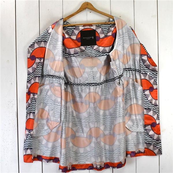 レディース】MACKINTOSH LONDON シルク混 比翼仕立て 取外し可能フード付ナイロンコート 40 / L 幾何学模様 G5A16-350-86 / 6TD064 | MACKINTOSH LONDON | 01