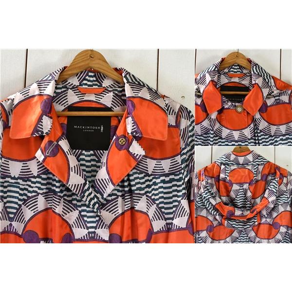 レディース】MACKINTOSH LONDON シルク混 比翼仕立て 取外し可能フード付ナイロンコート 40 / L 幾何学模様 G5A16-350-86 / 6TD064 | MACKINTOSH LONDON | 03