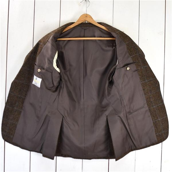 アクアスキュータム Aquascutum くるみボタン 2つボタン シングル ジャケット 88YA4 / M ブラウン ウインドペン 袖口4つ釦 / 6TD069 | Aquascutum | 01