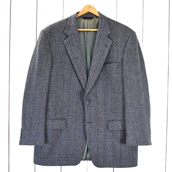 USA製 バーバリー BURBERRY LONDON 2つボタン シングル ジャケット 40 / L ネイビーグレー ウインドペン 袖口4つ釦 XBC1 / 6TD070 | BURBERRY