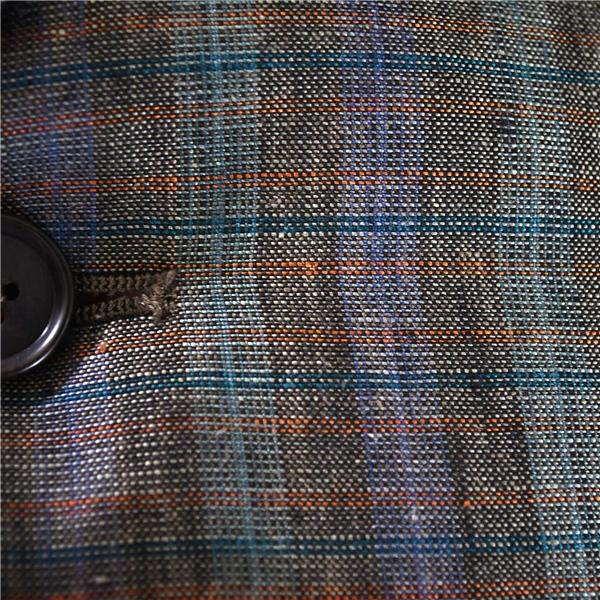 アクアスキュータム Aquascutum 麻リネン100％ 2つボタン シングル ジャケット 90A4 / S ダークブラウン チェック 8335-3575 / 6TD075 | Aquascutum | 02