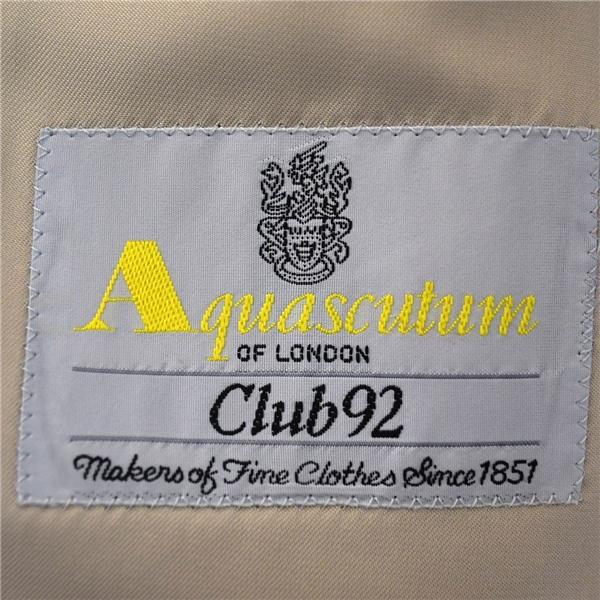 アクアスキュータム Aquascutum 麻リネン100％ 2つボタン シングル ジャケット 90A4 / S ダークブラウン チェック 8335-3575 / 6TD075 | Aquascutum | 03