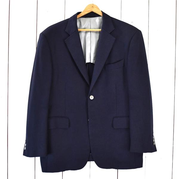 AJ dunhill ダンヒル生地 2つボタン シングル ジャケット L ダークネイビー 袖口4つ釦 サイドベンツ 春夏秋対応 / 6TE023 | dunhill