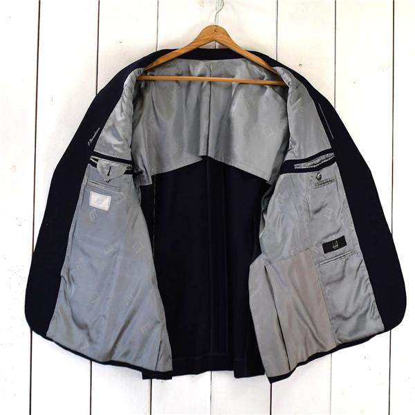 AJ dunhill ダンヒル生地 2つボタン シングル ジャケット L ダークネイビー 袖口4つ釦 サイドベンツ 春夏秋対応 / 6TE023 | dunhill | 01