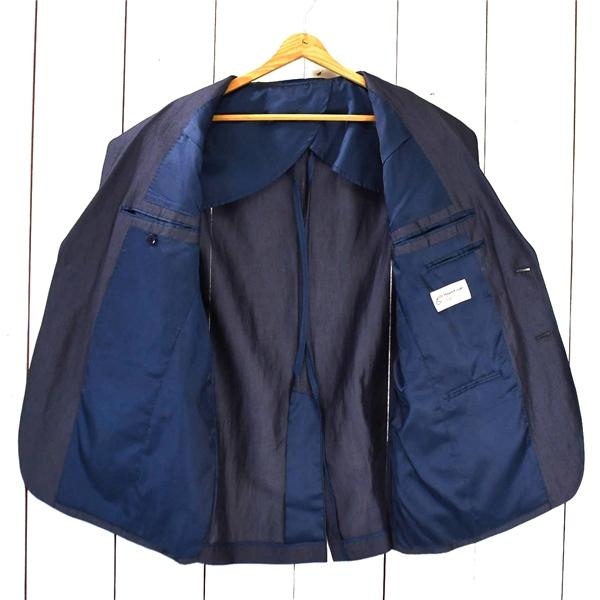 Hawk Eagle 麻リネン混 2つボタン シングル ジャケット 96AB5 / L 光沢ダークグレー 袖口3つ釦 春夏対応 J6010 / 6TE039 | ブランド登録なし | 01