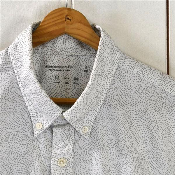 Abercrombie & Fitch アバクロ 半袖 ボタンダウン シャツ S ホワイトベース デザインシャツ 春夏対応 8GWR0878ED265 / 6TE051 | Abercrombie&Fitch | 02