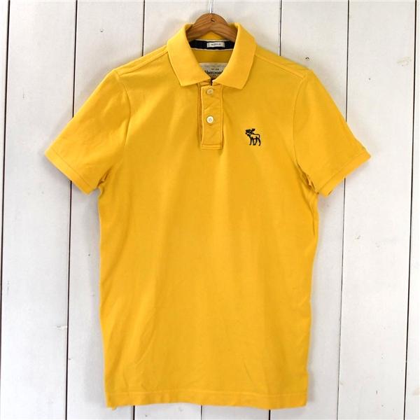 Abercrombie & Fitch アバクロ MUSCLE コットン100％ ポロシャツ 半袖シャツ M イエロー ヘラジカ 鹿 ロゴ 春夏対応 / 6TE053 | Abercrombie&Fitch