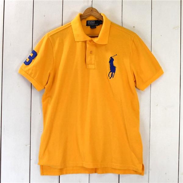 ポロ ラルフローレン Polo Ralph Lauren コットン100％ ポロシャツ 半袖シャツ M オレンジ ビッグポニー＆3刺繍 春夏対応 / 6TE054 | POLO RALPH LAUREN