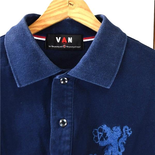 ヴァン VAN JAC classics コットン100％ ポロシャツ 半袖シャツ M ダークネイビー 刺繍入り アイビー バン アメトラ 春夏対応 / 6TE057 | VAN | 02