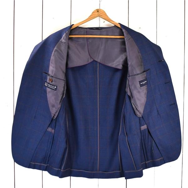 スーツカンパニー super100's シルク混 段返り 3つボタン シングル ジャケット 175cm-6Drop / L 濃紺ウインドペン 本切羽3604170 / 6TE067 | SUIT SQUARE | 01