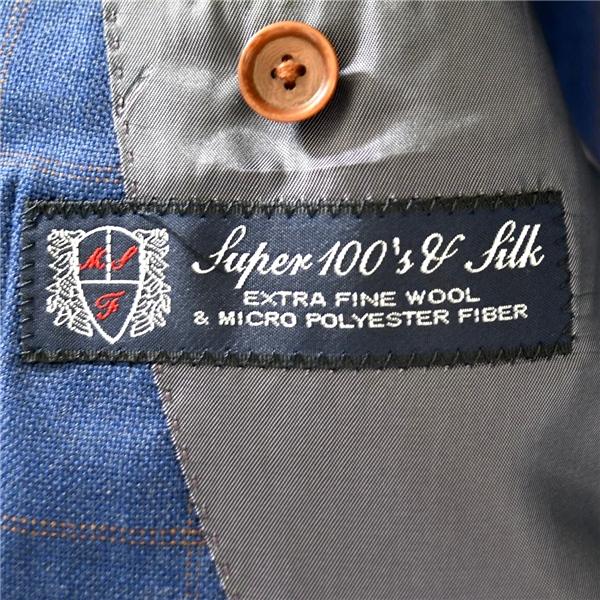 スーツカンパニー super100's シルク混 段返り 3つボタン シングル ジャケット 175cm-6Drop / L 濃紺ウインドペン 本切羽3604170 / 6TE067 | SUIT SQUARE | 04