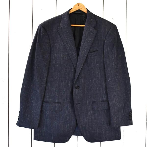 ダーバン D'URBAN NIKKE生地 麻リネン混 2つボタンシングルジャケット AB6 /L チャコールグレー 袖口4つ釦 30111022-37-000 / 6TF005 | D'URBAN