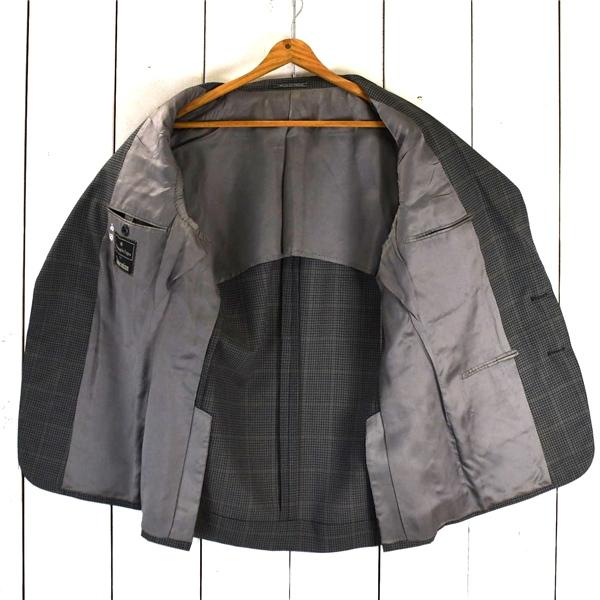 伊製 ゼニア Ermenegildo Zegna 2つボタン シングル ジャケット M カーキグレー オーバーチェック 袖口3つ釦 春夏対応 140320 / 6TF012 | ZEGNA | 01