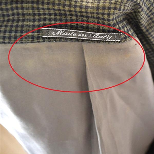 伊製 ゼニア Ermenegildo Zegna 2つボタン シングル ジャケット M カーキグレー オーバーチェック 袖口3つ釦 春夏対応 140320 / 6TF012 | ZEGNA | 05