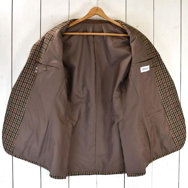 CROCKETT 2つボタンシングル ジャケット AB6 L ベージュ オーバーチェック 秋冬対応 開き見せ K07-30029 6TH005 | ブランド登録なし | 01
