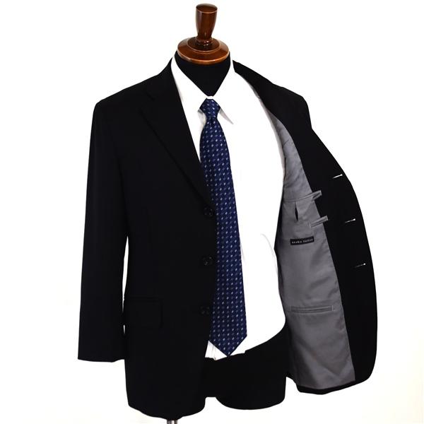 azabu tailor 伊製生地 REDA 3つボタン シングルスーツ S AB3 ブラック 無地 総裏地仕上げ 春秋 合物 袖口4つ釦 開き見せ 6UE006 | 麻布テーラー | 01