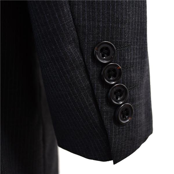 バーバリー Burberrys 2つボタン シングルスーツ A7 L ダークグレー ストライプ ウール100%生地 春秋 合物 袖口4つ釦 ノータック 6UE042 | BURBERRY | 03
