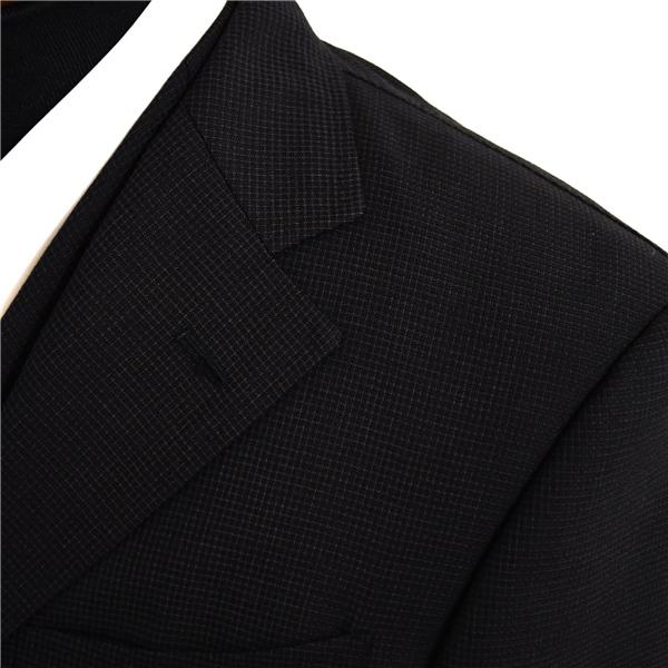 SUIT SELECT 21 3ピース 段返り3つボタン シングルスーツ Y4 S ブラック シャドーチェック 黒 春秋 合物 総裏 袖口4つ釦 細身 6UE052 | SUIT SELECT | 02