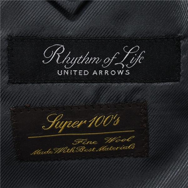 Rhythm of Life ユナイテッドアローズ 2つボタン シングルスーツ AB4 M ダークグレー シャドーストライプ 春秋 合物 総裏地 6UE056 | UNITED ARROWS | 05