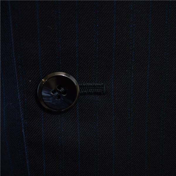 ダンヒル dunhill 2つボタン シングルスーツ AB7 L ダークネイビー ストライプ 濃紺 春秋 合物 背抜き ウール100%生地 袖口4つ釦 6UF008 | dunhill | 04