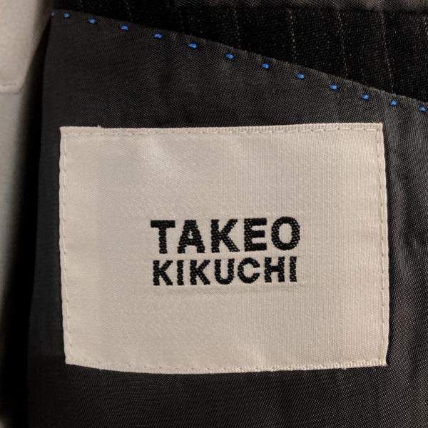 TAKEO KIKUCHI 段返り3つボタンシングル スーツ A5 M ブラック ストライプ ツータック 春秋対応 開き見せ JC070-66006AA 6UG005 | TAKEO KIKUCHI | 05