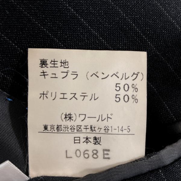 TAKEO KIKUCHI 段返り3つボタンシングル スーツ A5 M ブラック ストライプ ツータック 春秋対応 開き見せ JC070-66006AA 6UG005 | TAKEO KIKUCHI | 06