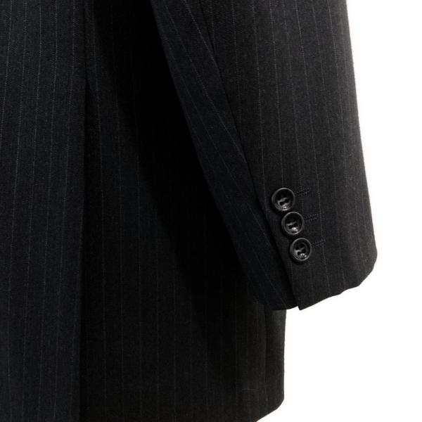 HARDY AMIES 2パンツ 2つボタンシングル スーツ AB7 L ダークグレー ストライプ ツータック 春秋冬対応 開き見せ 304208-019-1147 6UG012 | ブランド登録なし | 03