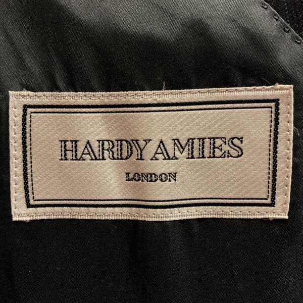 HARDY AMIES 2パンツ 2つボタンシングル スーツ AB7 L ダークグレー ストライプ ツータック 春秋冬対応 開き見せ 304208-019-1147 6UG012 | ブランド登録なし | 05