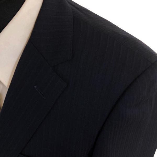 SPEZZATO MACKENZIE 2パンツ 2つボタンシングル スーツ Y6 M ダークネイビー ストライプ ノータック 春秋対応 開き見せ 細身 6UG031 | ブランド登録なし | 02