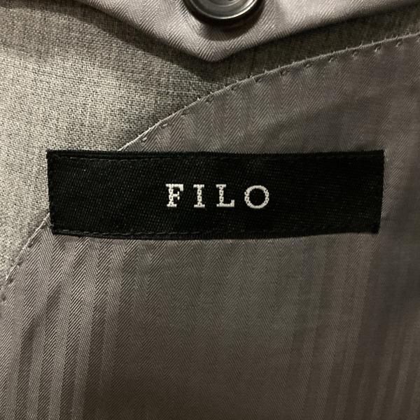 FILO 伊製生地 エルメネジルドゼニア 2つボタンシングル スーツAB7 L グレー 無地 ノータック 春秋対応 本切羽 6UG040 | ブランド登録なし | 05