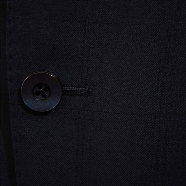 美品 SELFISH 伊製 ゼニア生地 2つボタン シングルスーツ XL BE6 ダークネイビー チェック 袖口4つ釦 本切羽 107000 夏物 春夏 6XA001 | ZEGNA | 02