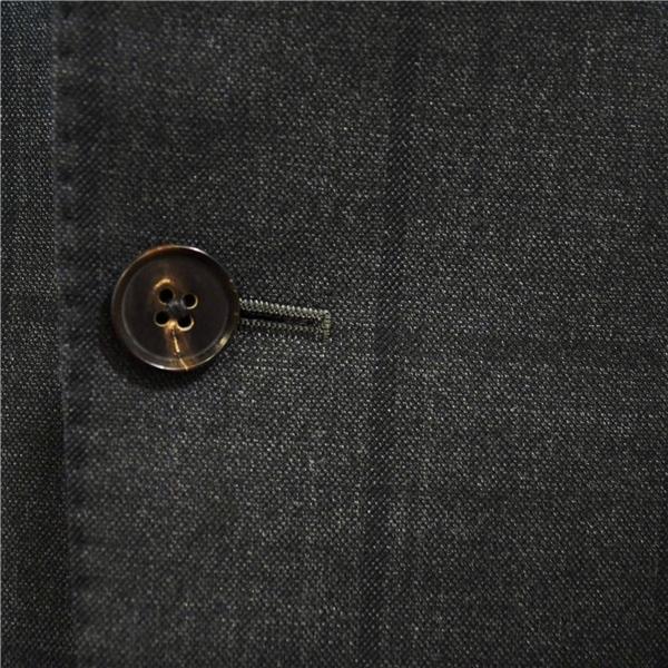 SELFISH 伊製 ゼニア生地 2つボタン シングルスーツ XL BE6 ダークグレー ウインドペン 袖口4つ釦 本切羽 121633 合物 春秋 6XA003 | ZEGNA | 02