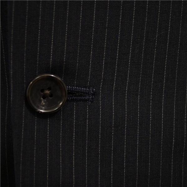 美品 コムサイズム 2つボタン シングルスーツ S YA4 ブラック ストライプ ノータック 袖口4つ釦 開き見せ 47-01SA17 夏物 春夏 薄手 6XA008 | COMME CA ISM | 02
