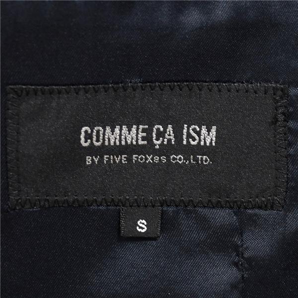 美品 コムサイズム 2つボタン シングルスーツ S YA4 ブラック ストライプ ノータック 袖口4つ釦 開き見せ 47-01SA17 夏物 春夏 薄手 6XA008 | COMME CA ISM | 03