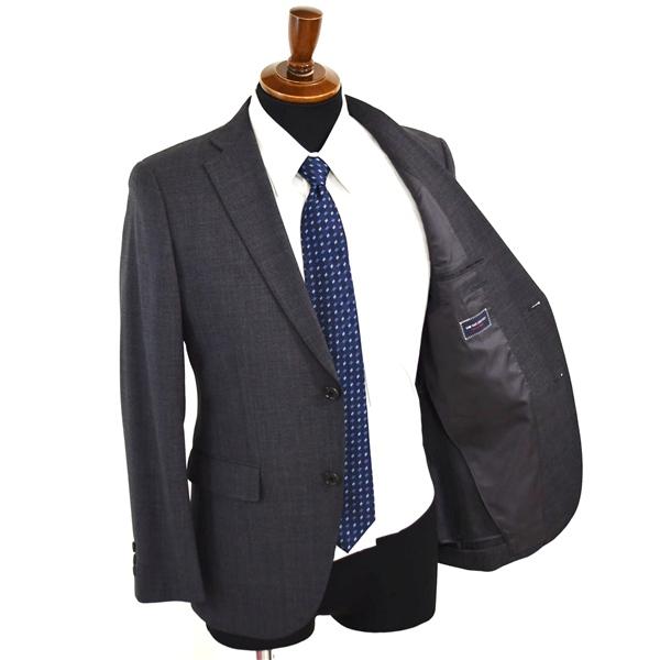 美品 スーツカンパニー 2つボタン シングルスーツ S A4 ダークグレー ノータック 袖口3つ釦 本切羽 CRB77702 夏物 春夏 薄手 6XA011 | SUIT SQUARE | 01