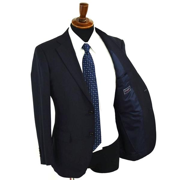 スーツカンパニー 2パンツ 段返り 3つボタン シングルスーツ S A4 ダークネイビー ノータック 本切羽 CTR77704 夏物 春夏 薄手 6XA012 | SUIT SQUARE | 01