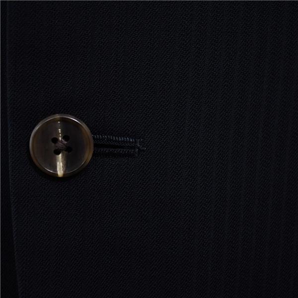 PARTENZA 伊製 ゼニア生地 2つボタン シングルスーツ L BB6 ダークネイビー ストライプ 袖口4つ釦 開き見せ 0124961 合物 春秋 6XA024 | ZEGNA | 02