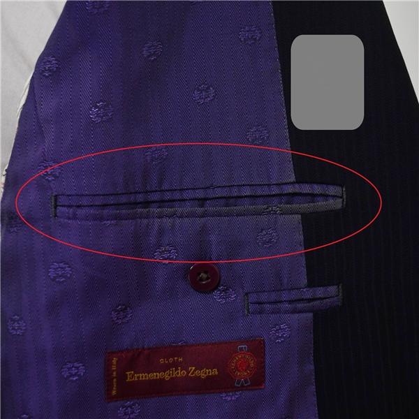 PARTENZA 伊製 ゼニア生地 2つボタン シングルスーツ L BB6 ダークネイビー ストライプ 袖口4つ釦 開き見せ 0124961 合物 春秋 6XA024 | ZEGNA | 06