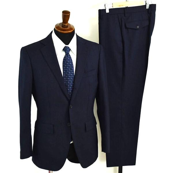 オリヒカ 段返り 3つボタン シングルスーツ M A5 ダークネイビー ノータック 袖口4つ釦 開き見せ SF2D1968 夏物 春夏 薄手 6XA033 | BURBERRY