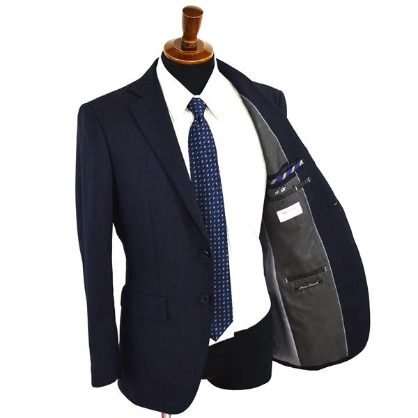 オリヒカ 段返り 3つボタン シングルスーツ M A5 ダークネイビー ノータック 袖口4つ釦 開き見せ SF2D1968 夏物 春夏 薄手 6XA033 | BURBERRY | 01