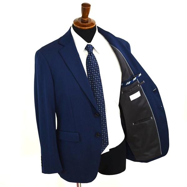 オリヒカ 2つボタン シングルスーツ M AB4 ダークネイビー ストライプ ノータック 袖口4つ釦 開き見せ 1NAN23S36 夏物 春夏 薄手 6XA034 | BURBERRY | 01