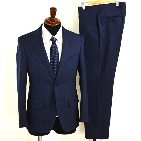 ONLY 2つボタン シングルスーツ S A4 ダークネイビー ノータック 袖口4つ釦 開き見せ 7-0122-42-001 夏物 春夏 薄手 6XA036 | ONLY