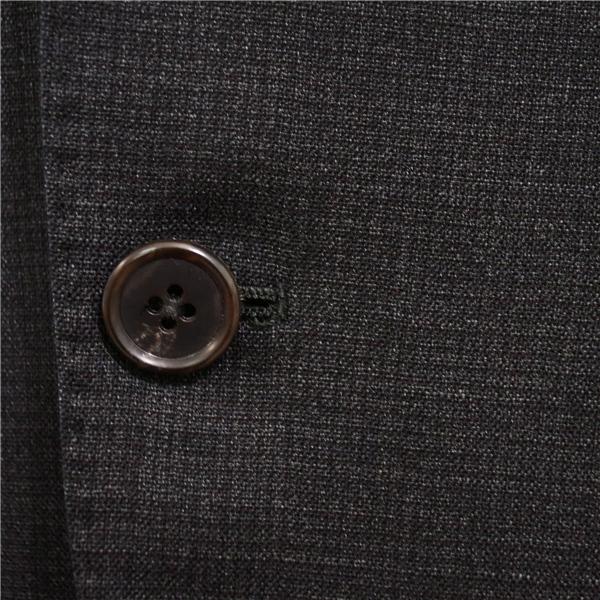 ONLY 2つボタン シングルスーツ S A4 ダークグレー モザイクチェック ノータック 袖口4つ釦 開き見せ 8-0122-42-001 合物 春秋 6XA037 | ONLY | 02