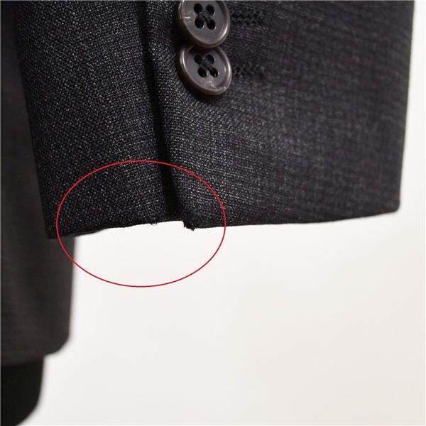 ONLY 2つボタン シングルスーツ S A4 ダークグレー モザイクチェック ノータック 袖口4つ釦 開き見せ 8-0122-42-001 合物 春秋 6XA037 | ONLY | 06