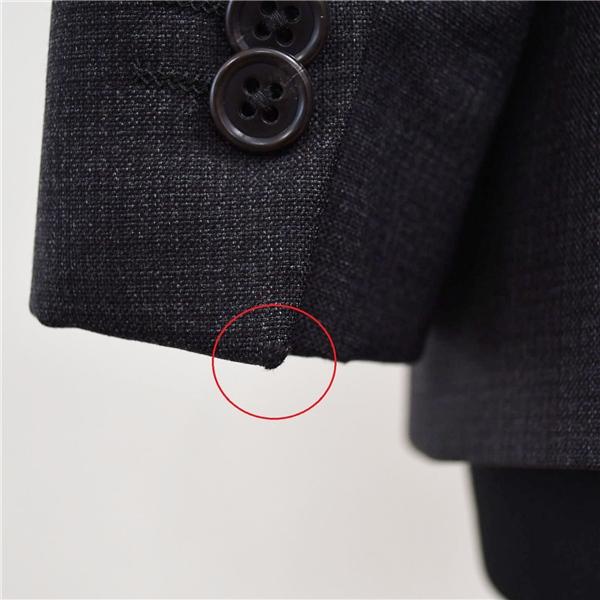 ONLY 2つボタン シングルスーツ S A4 ダークグレー モザイクチェック ノータック 袖口4つ釦 開き見せ 8-0122-42-001 合物 春秋 6XA037 | ONLY | 07