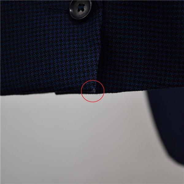 トゥモローランド 2つボタン シングルスーツ S YA4 ダークネイビー 千鳥格子 ノータック 袖口4つ釦 開き見せ 61-06-71-06507 春夏物 6XA038 | TOMORROWLAND | 07