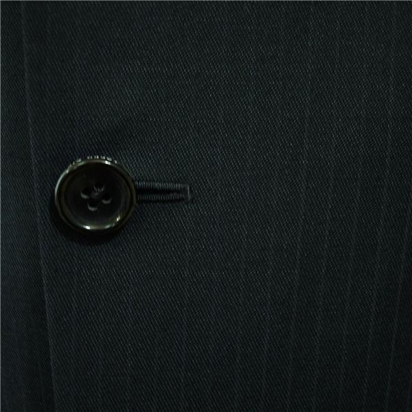 タケオキクチ シルク混 2つボタン シングルスーツ XL AB8 ダークネイビー ストライプ ノータック 開き見せ AD070-64006JA 合物 春秋 6XA042 | TAKEO KIKUCHI | 02